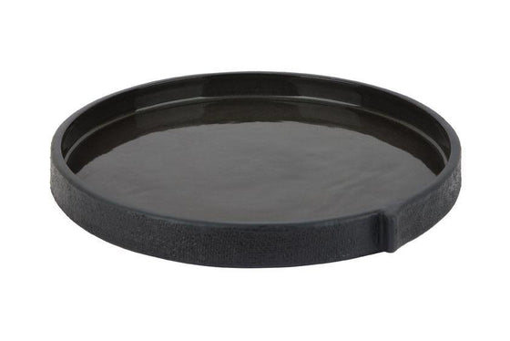 Burlap Round Tray - Small Black - Mosshead Trading Co