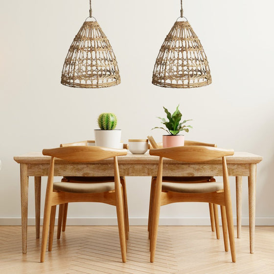 Esher Handwoven Flat Rattan Light Shade - Natural - Mosshead Trading Co