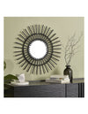 Hoi An Round Wooden Wall Mirror - Black - Mosshead Trading Co