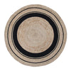 Harrison Rug 120cm Round Black/Natural - Mosshead Trading Co