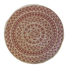  Kendra Printed Rug Round Burnt Orange/ Natural - Mosshead Trading Co