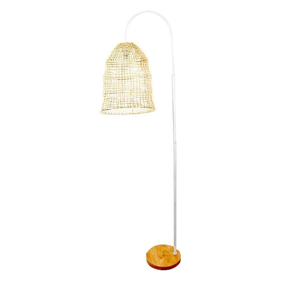 Shelly Rattan Arc Floor Lamp - Mosshead Trading Co