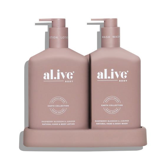 Al.ive Wash & Lotion Duo + Tray - Raspberry Blossom & Juniper