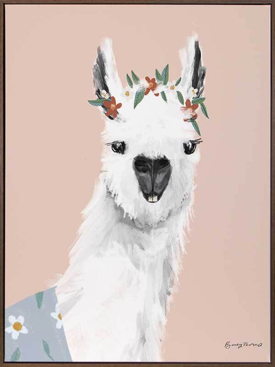 Delightful Alpaca Canvas Art Print