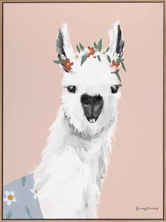 Delightful Alpaca Canvas Art Print