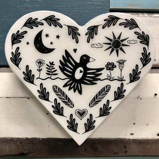 Earth Mama Heart Woodblock - Mosshead Trading Co