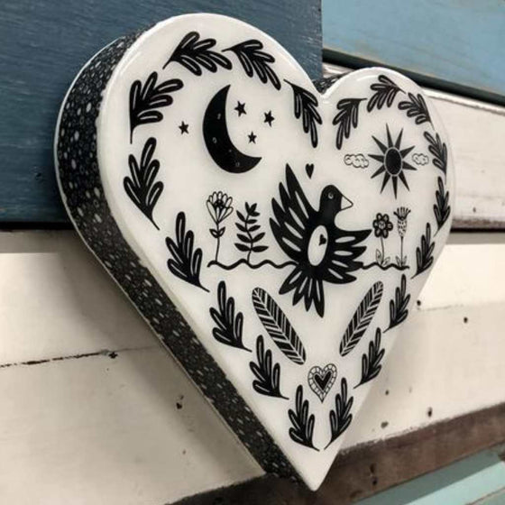 Earth Mama Heart Woodblock - Mosshead Trading Co