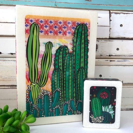 Maxi Woodblock - Cactus Sunset - Mosshead Trading Co