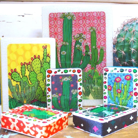 Saguaro Cactus Woodblock - Large