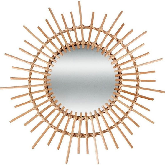 Hoi An Round Wooden Wall Mirror - Natural