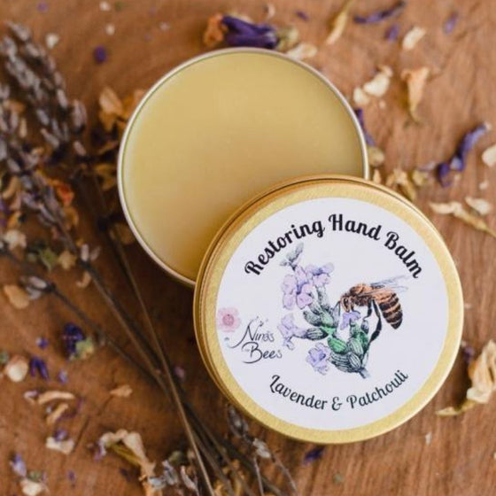 All Natural Restoring Beeswax Hand Balm with Lavender and Patchouli