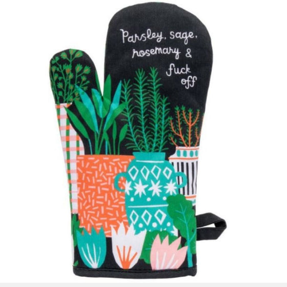 Vintage Inspired Oven Mitt - 'Parsley, sage, rosemary & f*ck off'