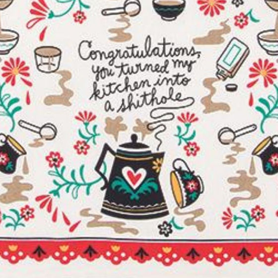 Vintage Inspired Dish Towel - 'Kitchen Sh*thole'