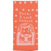 Vintage Inspired Tea Towel - 'F*ck 'I love cheese'