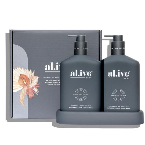 Al.ive Wash & Lotion Duo + Tray - Coconut & Wild Orange