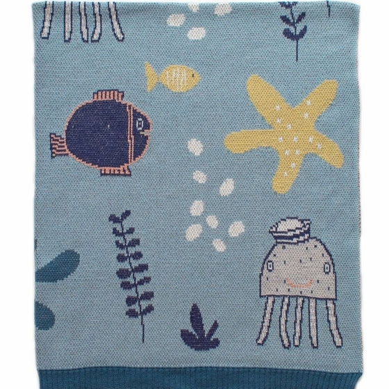 Indus Design Baby Blanket - Under the Sea Blue