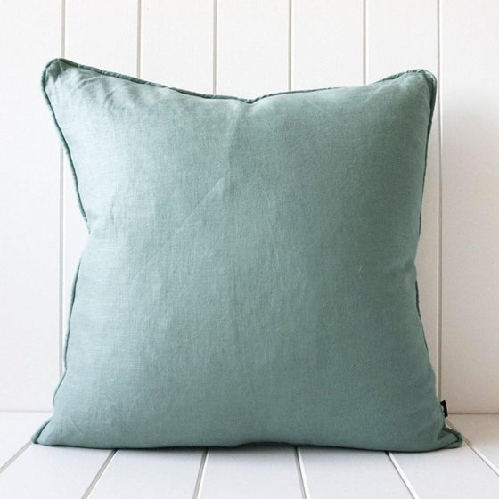 Sage Linen Feather Cushion