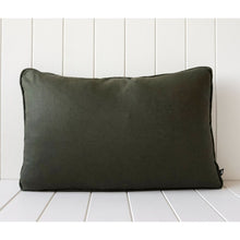  Khaki Green Linen Feather Cushion