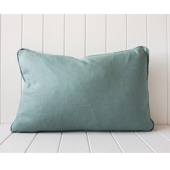 Sage Linen Feather Cushion