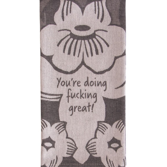 Vintage Inspired Dish Towel - 'Doing F*cking Great'