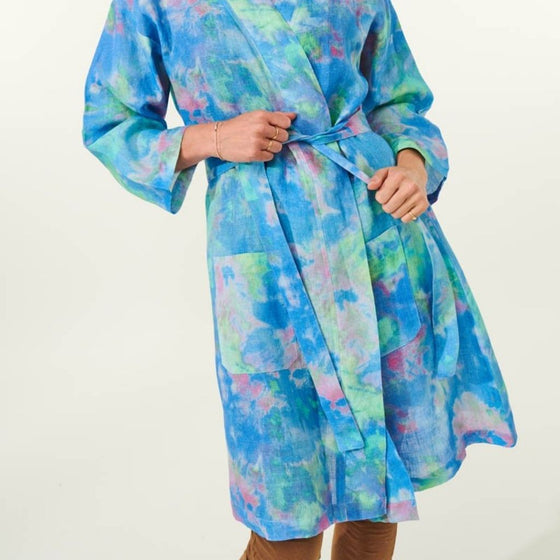 Peace, Love & Tie Dye Linen Bath Robe