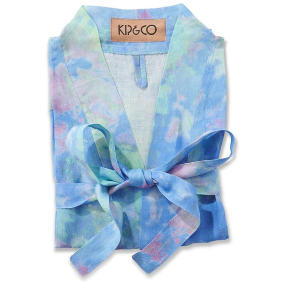 Peace, Love & Tie Dye Linen Bath Robe