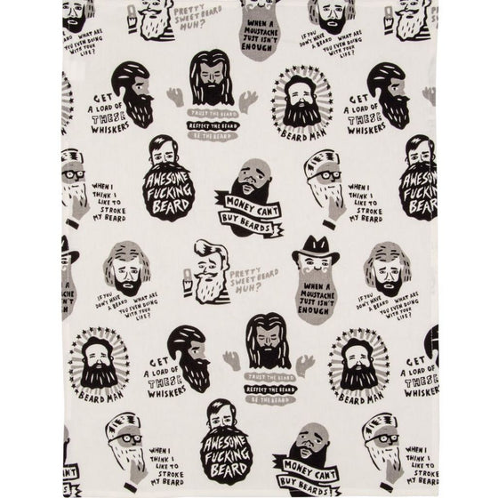 Vintage Inspired Dish Towel - 'Awesome F***ing Beard '