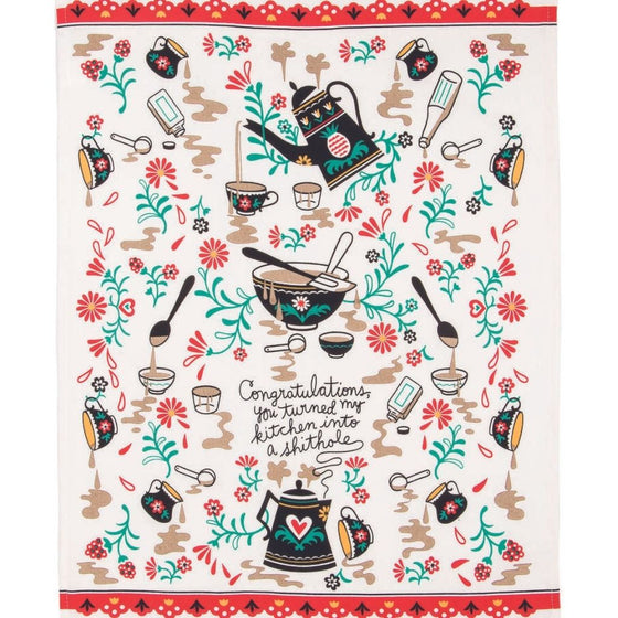 Vintage Inspired Dish Towel - 'Kitchen Sh*thole'