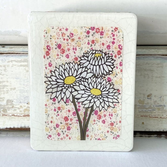 White Everlasting Woodblock - Mini