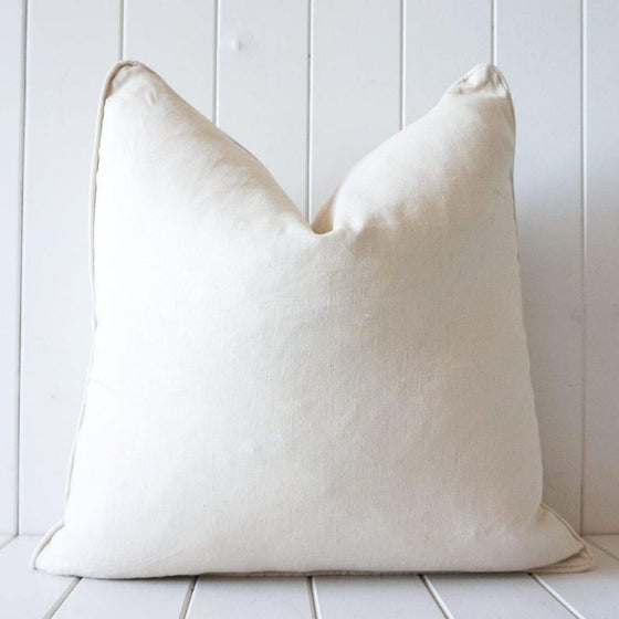 Off White Linen Feather Cushion