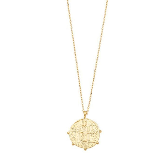 Aztec Coin Necklace Gold - Jolie & Deen