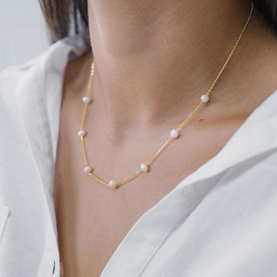 Fresh Water Pearl Necklace Gold - Jolie & Deen