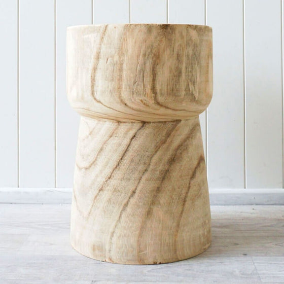 Rustic Bark Timber Stool