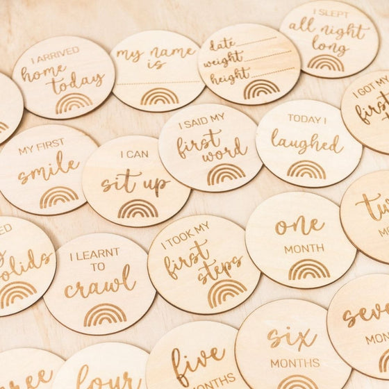 Baby Milestone Wooden Discs