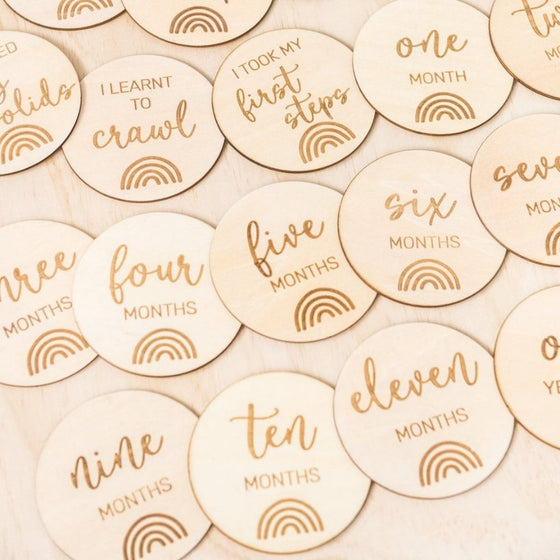 Baby Milestone Wooden Discs