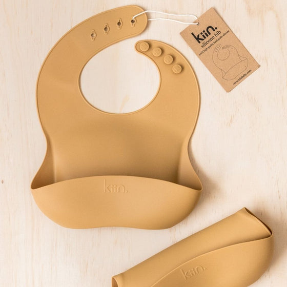 Silicone Bib - Tan