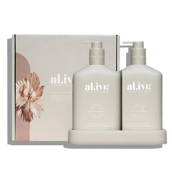 Al.ive Wash & Lotion Duo + Tray - Sea Cotton & Coconut