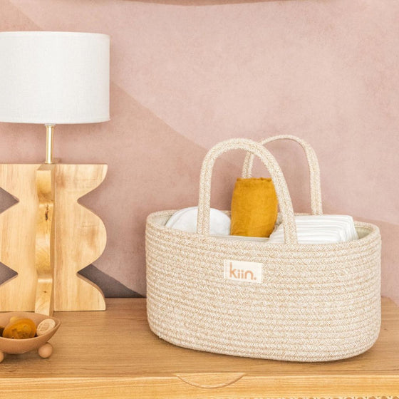 Cotton Rope Nappy Caddy Organiser