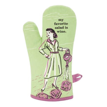  Vintage Inspired Oven Mitt - 'My Favorite Salad is Wine'