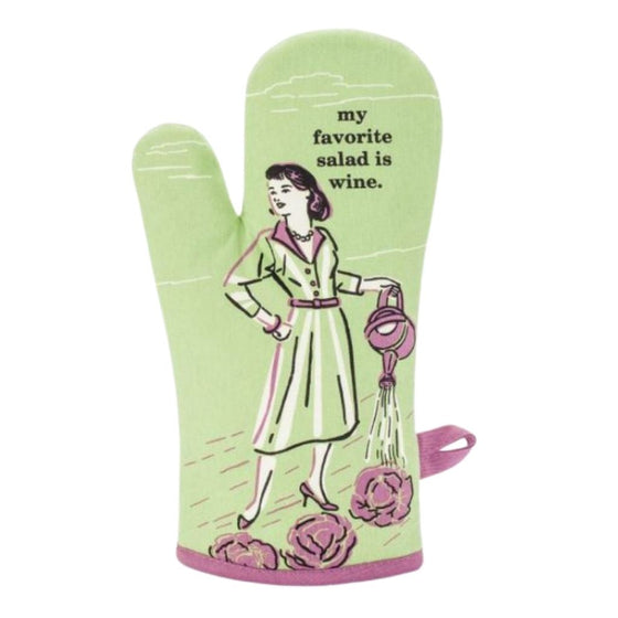 Vintage Inspired Oven Mitt - 'My Favorite Salad is Wine'