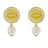 Paige Pearl Earrings Sterling Silver - Gold - Mosshead Trading Co