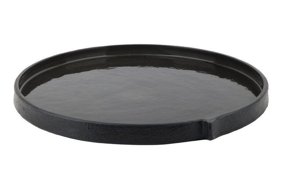 Burlap Round Tray - Large Black - Mosshead Trading Co