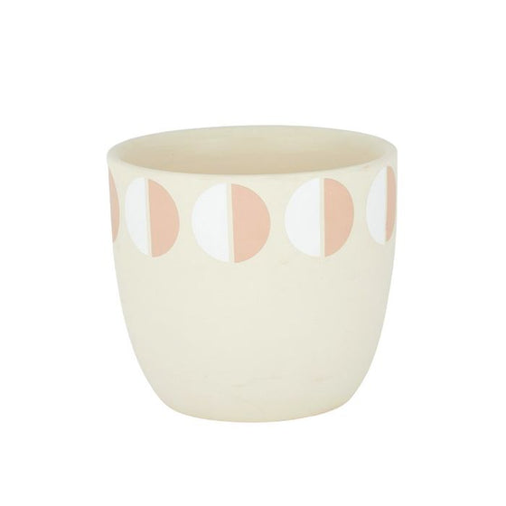 Nude & Ivory Polker Dot Terra Pot - Mosshead Trading Co