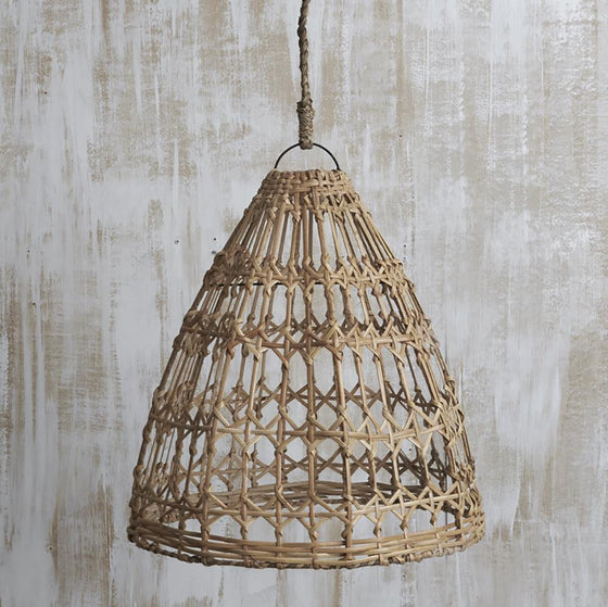 Esher Handwoven Flat Rattan Light Shade - Natural - Mosshead Trading Co