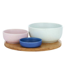  Vida Set - 3 Bowls with Wood Tray Serving Platter - Mosshead Trading Co