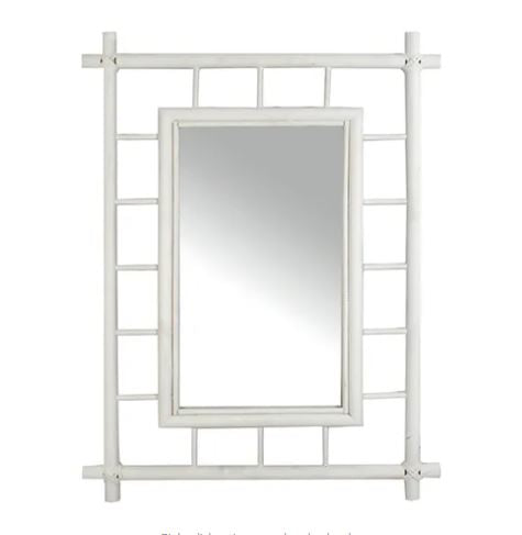 Suva Rattan Mirror - White - Mosshead Trading Co