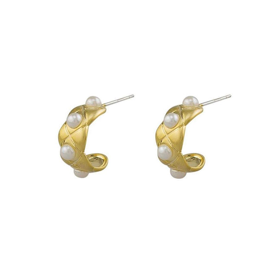 Dana Pearl Hoops - Gold - Mosshead Trading Co